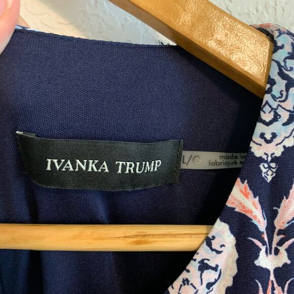 Ivanka Trump Navy Blue Ikat Sleeveless Mini Dress - Picture 7 of 10